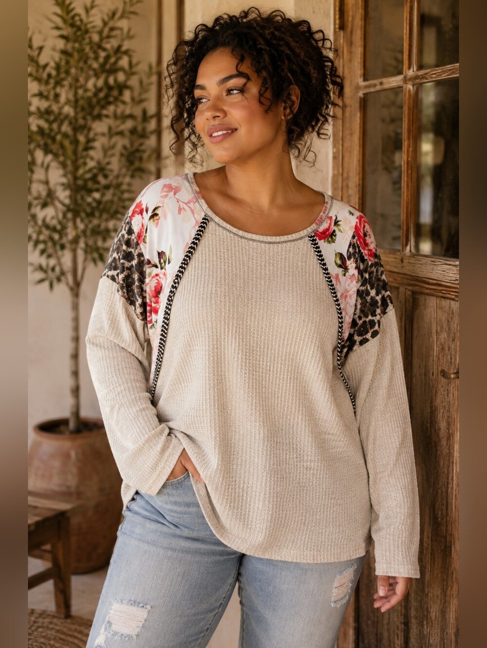 BiBi Cream Knit Top
